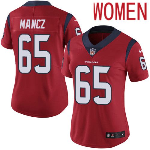Cheap Women Houston Texans 65 Greg Mancz Red Nike Vapor Limited NFL Jersey